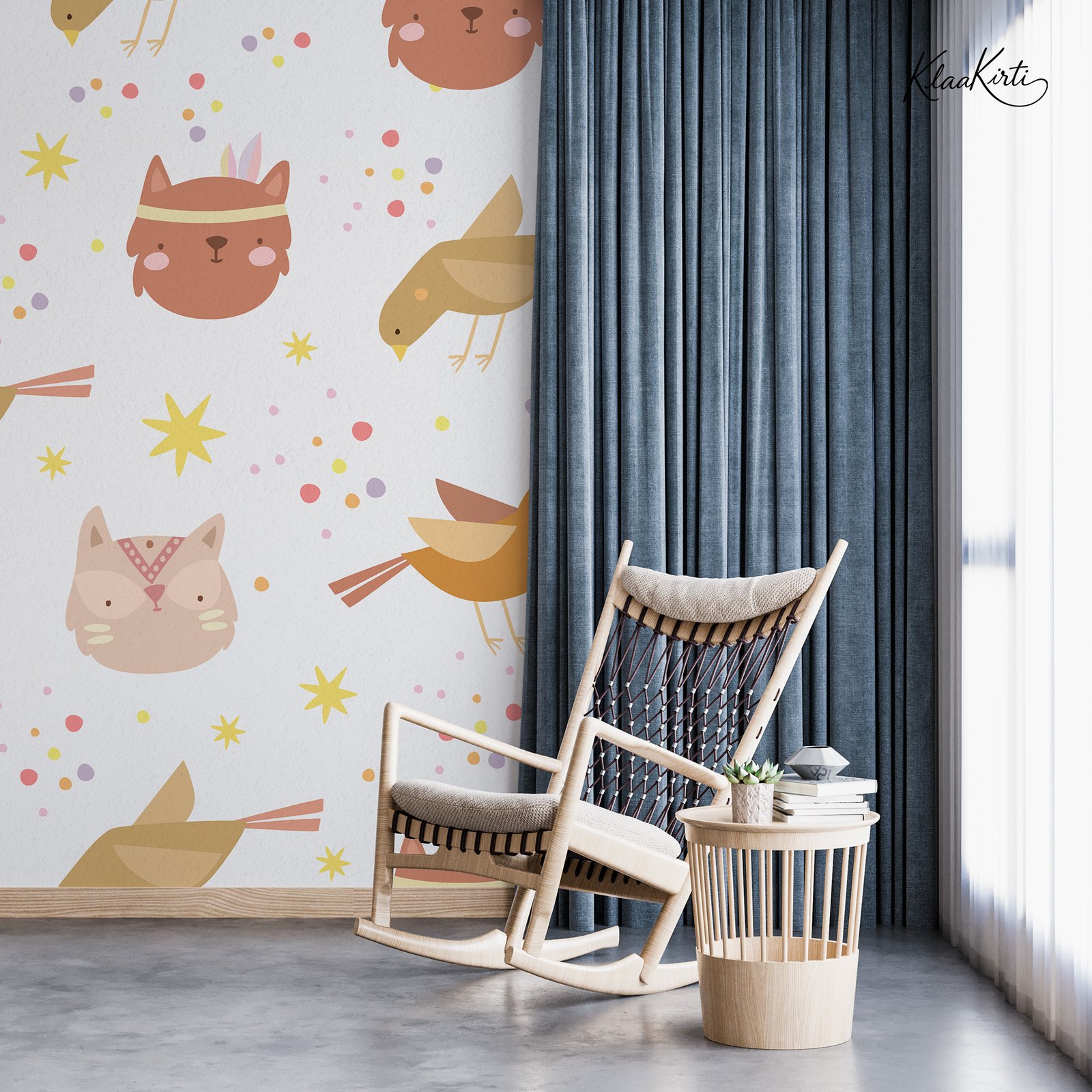 Artboard 7 Soft Color Minimalist Animal Kids Premium Wallpaper - Image 1