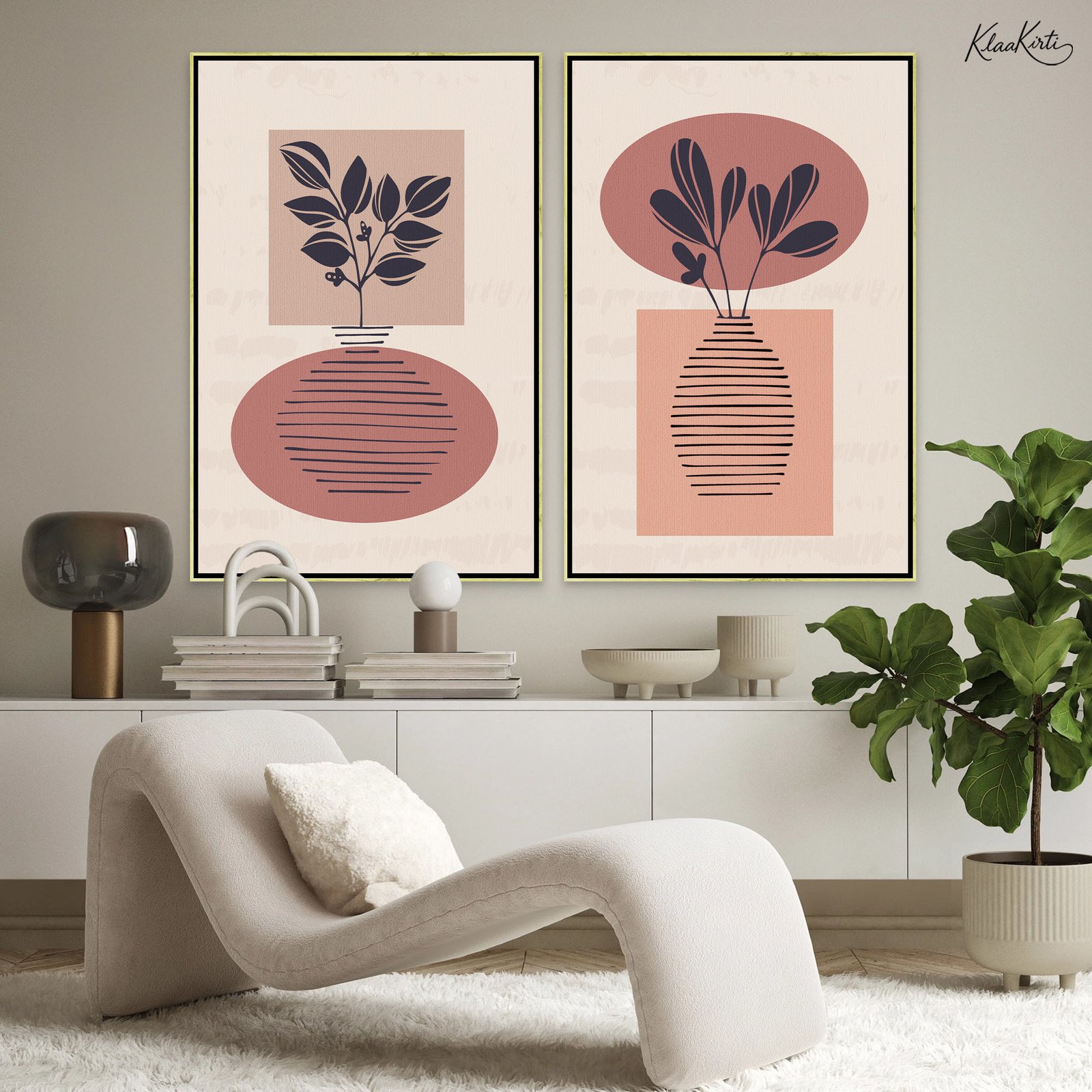 01 Linear Harmony Gallery Wall Art - Image 1