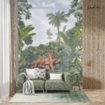 Botanical Leopard Garden Premium Wallpaper