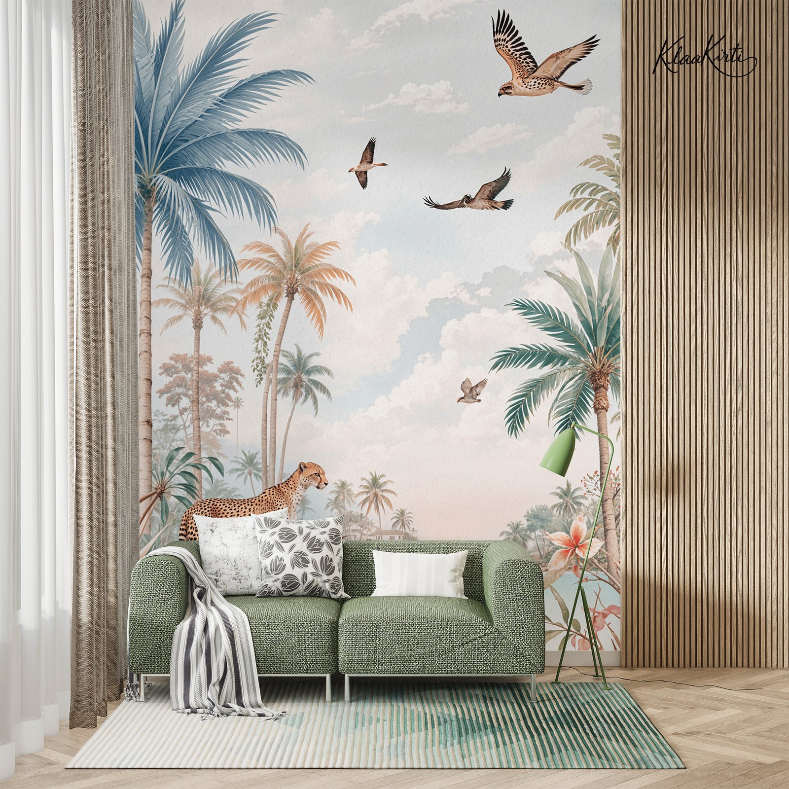 Artboard 2 Vintage Cheetah Rainforest Premium Wallpaper - Image 1