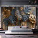 Metallic Tropical Leaves Premium Wallpaper - Image 2