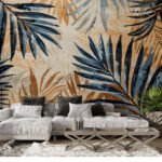 Amber Palm Leaf Premium Wallpaper