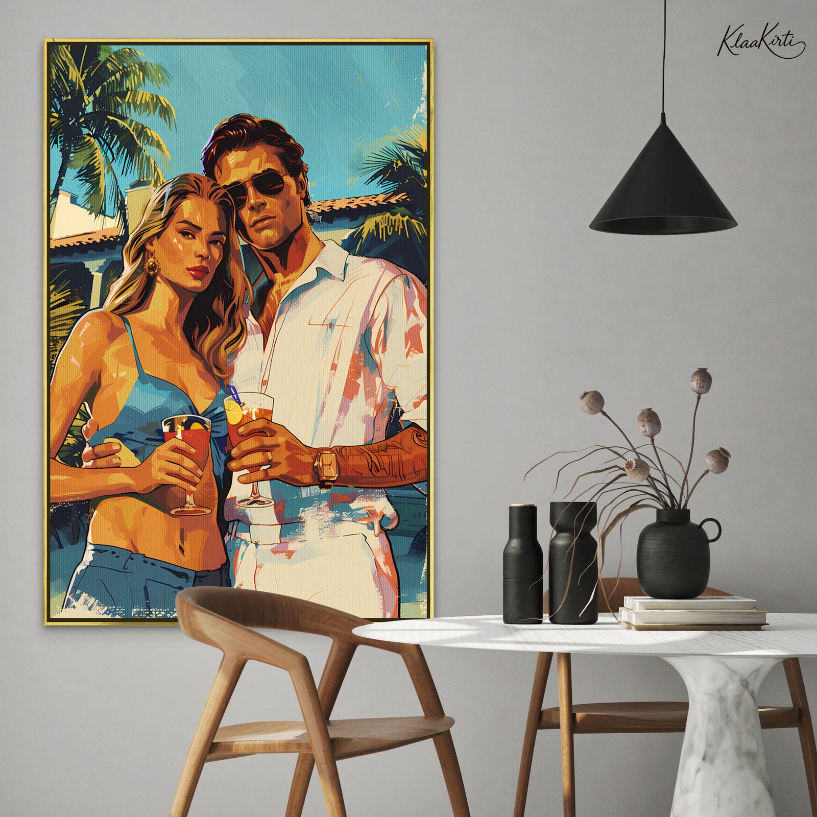 01 Azure Escapade Canvas Wall Art - Image 1