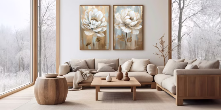 Modern Canvas Wall Art transforming a luxury Indian living room interior
